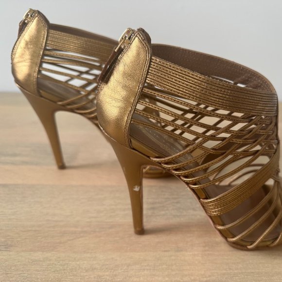 Elie Tahari Metalic Colby Strappy Sandals. (Sandals platform style). GOLD Color - Picture 8 of 8